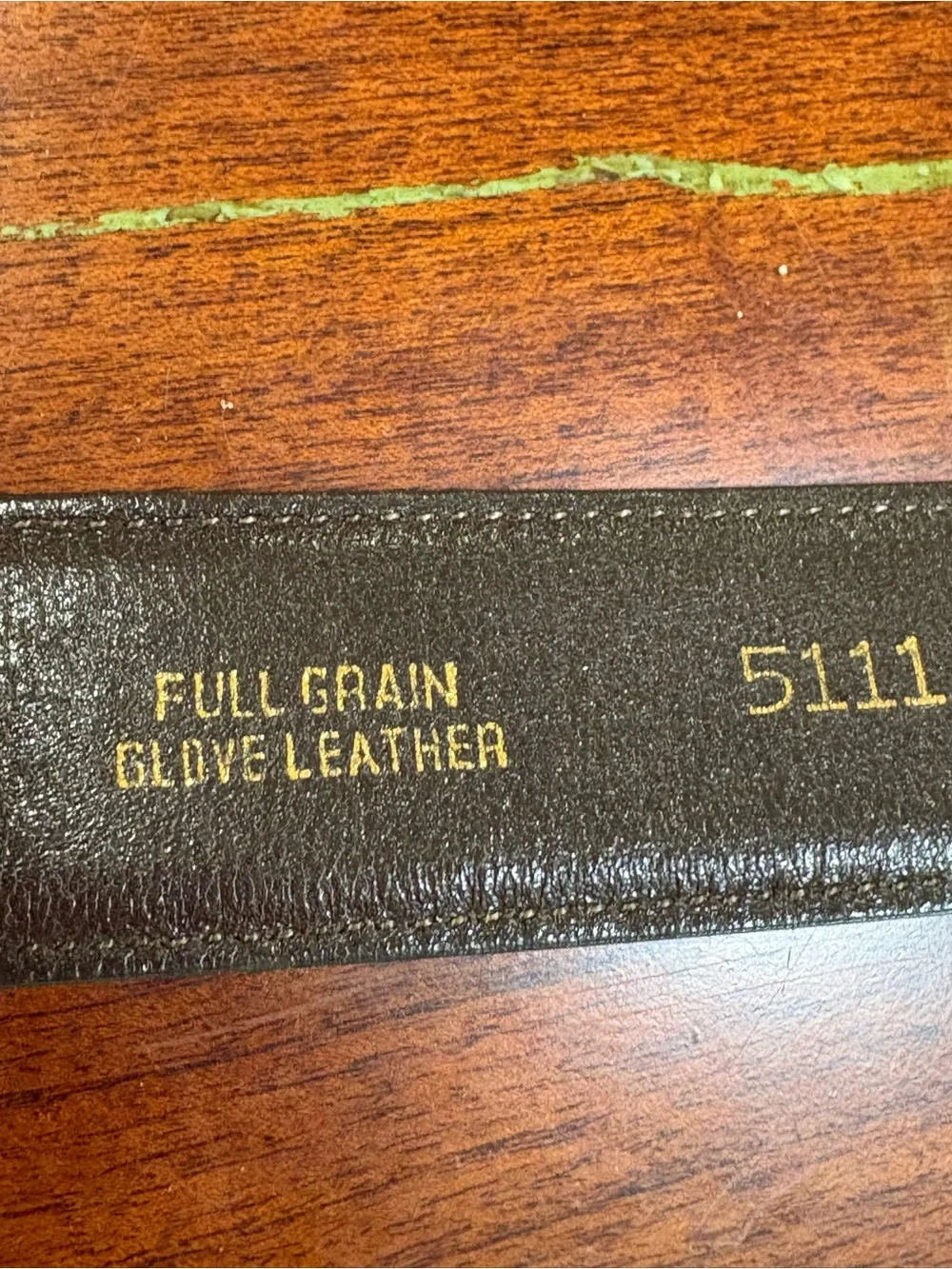Torino Brown full grain glove, leather brass buckle Italian belt men’s size 34